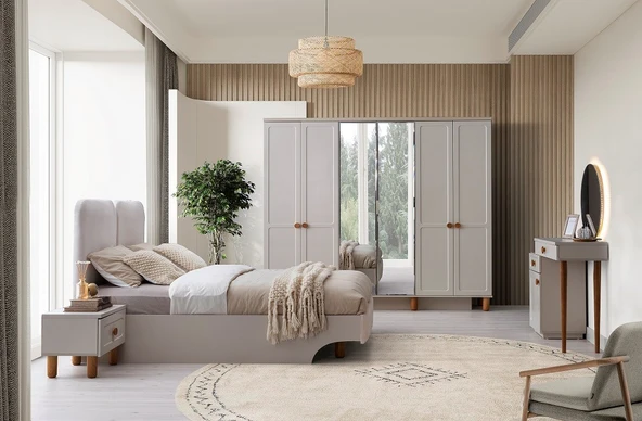 KUMRU MDF BAZALI YATAK ODASI TAKIMI ürün görseli 1