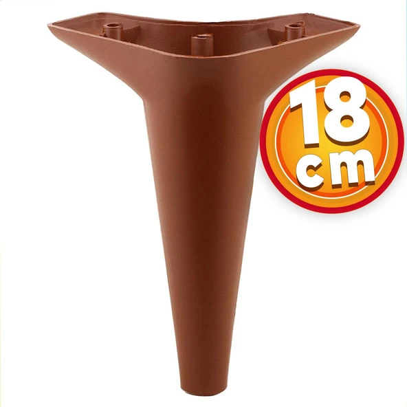 Mobilya Kanepe Sehpa TV Ünitesi Koltuk Ayağı 18 cm Kahverengi Baza Ayak 4 Adet - 6