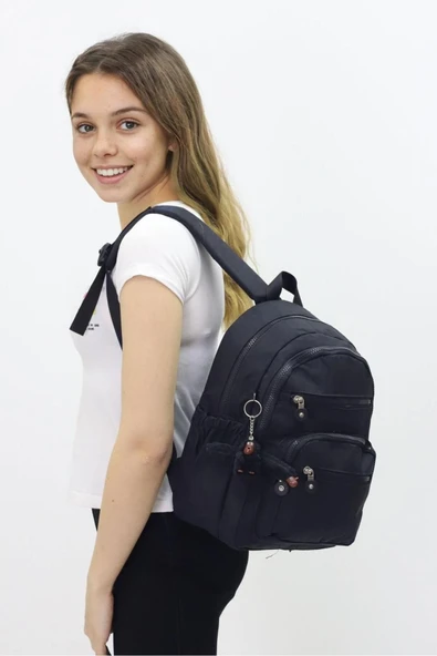 Sevimli Peluş Figürlü Günlük Kadın Sırt Çantası Şık, Kullanışlı, Okula ve Seyahate Uygun - 7