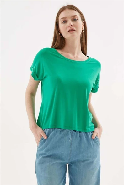 FASHION FRIENDS KADIN BİSİKLET YAKA BLUZ 25Y0519K1