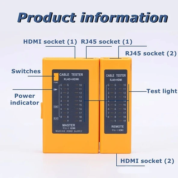 S Line HDMI Kablo Test Cihazı +RJ45 Test Cihazı - 2