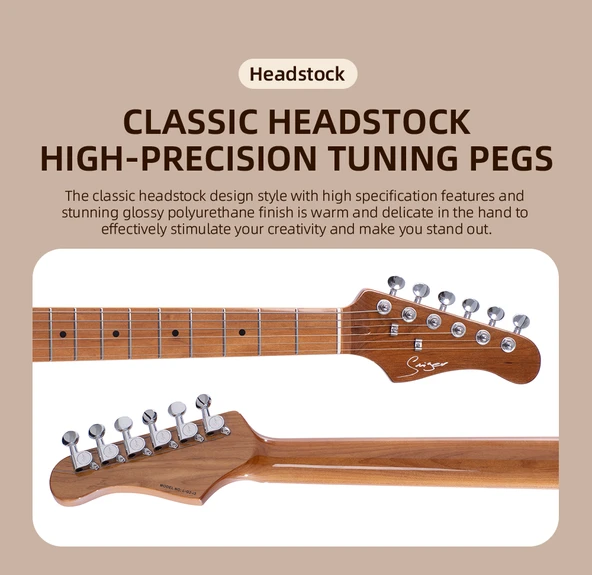 SMİGER ELEKTRO GİTAR L-G2-İ3 BK SİLVER - Resim 3