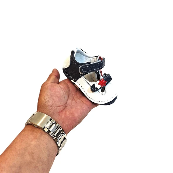 Fiyra 8052 Beyaz Laci İlk Adım Hakiki Deri Bebe Erkek Çocuk Ayakkabı - 5