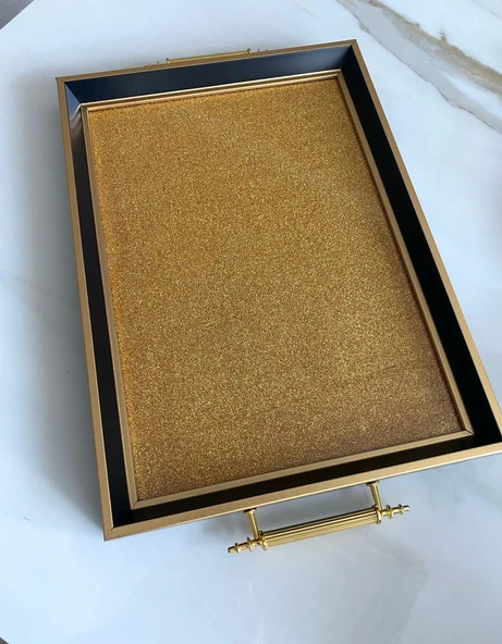 Simli Çay Tepsisi ,lüx Çay Tepsisi,sunum Tepsisi - 6