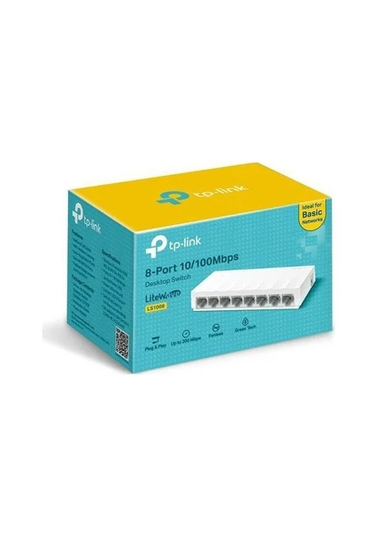 TP-LİNK LS1008 8-PORT 10/100Mbps Desktop Switch