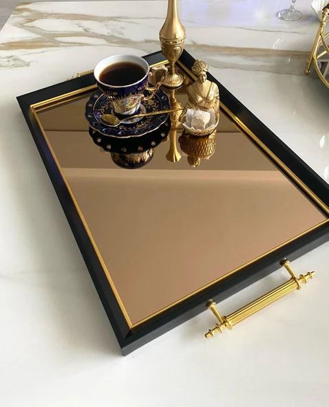 Aynalı Tepsi,lüks Çay Tepsisi,sunum Tepsisi,nişan Tepsisi,çay Kahve Sunum Tepsisi