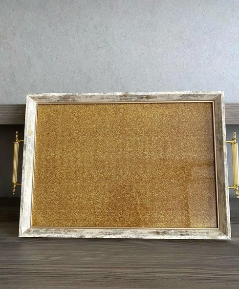 Simli Çay Tepsisi ,lüx Çay Tepsisi,sunum Tepsisi - 3