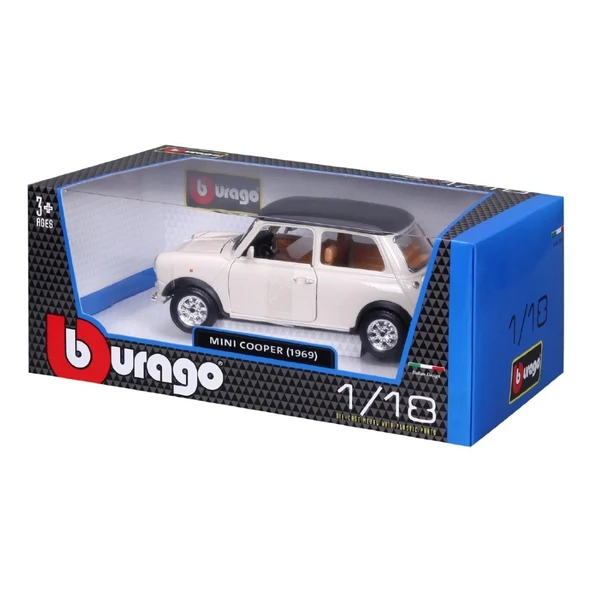 Bburago 1:18 Mini Cooper 1969 Bej - 9