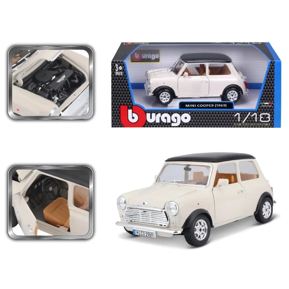 Bburago 1:18 Mini Cooper 1969 Bej