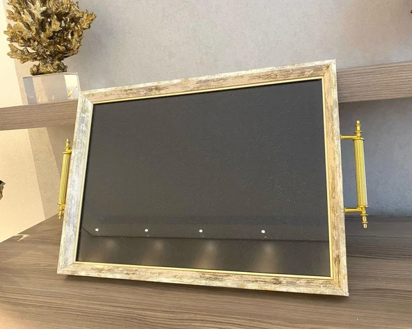 Simli Çay Tepsisi ,lüx Çay Tepsisi,sunum Tepsisi Prıltılı - 6