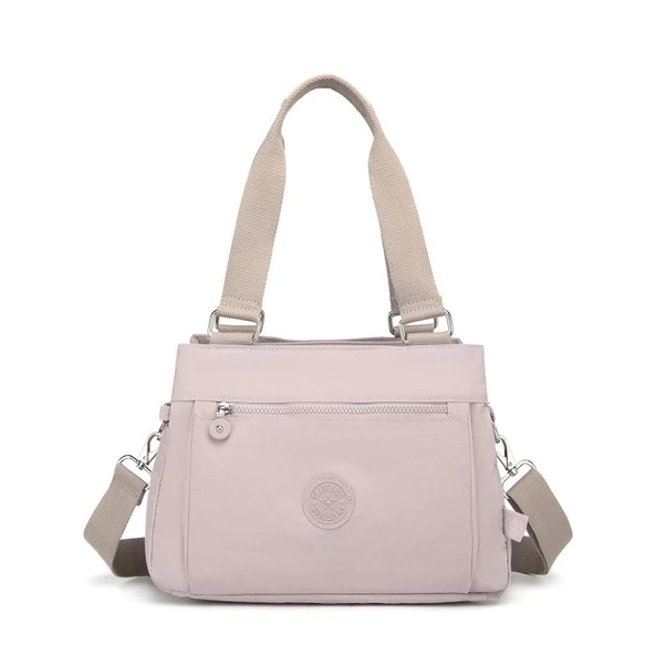 Krinkıl Kumaş Kadın Omuz Çantası Smart Bags 1125 Kum