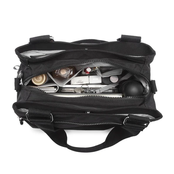 Krinkıl Kumaş Kadın Omuz Çantası Smart Bags 1125 A.Vizon - 5