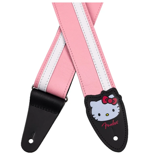 Fender Hello Kitty Pink Deri Gitar Askısı - Resim 2