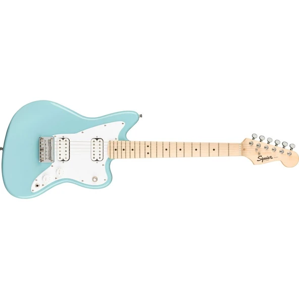 Squier Mini Jazzmaster HH Akçaağaç Klavye Daphne Blue Elektro Gitar