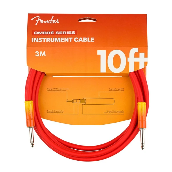 Fender Ombré Düz/Düz Uçlu 3m Tequila Sunrise Enstrüman Kablosu - Resim 2