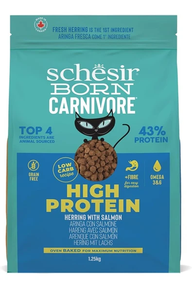 Born Carnivore Somonlu Ve Ringa Balıklı Yetişkin Kedi Maması 1,25kg
