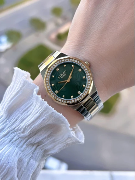 Jg.Polo Club Çelik Kasa & Kordon Kararma Ve Renk Atma Yapmaz Kadın Kol Saati+Bileklik JG04364.3 - Resim 2