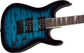 Jackson JS20 Dinky DKQ 2PT Amaranth Klavye Transparent Blue Burst Elektro Gitar