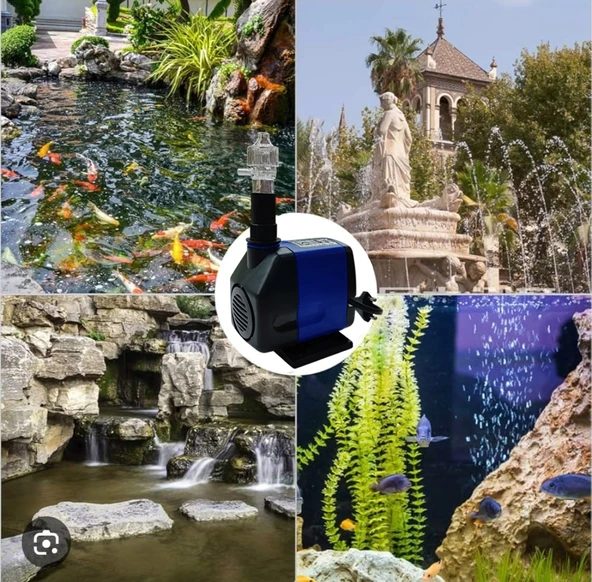 Süs Havuzu Motoru Sump Motor Şelale Motor 2.5 metre Yüksekliğe Su Yükseltebilir - Resim 6