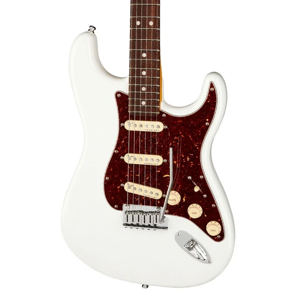 Fender American Ultra Stratocaster Gülağacı Klavye Arctic Pearl Elektro Gitar - Resim 3