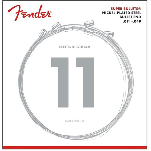 Fender Super Bullet Strings Nickel Plated Steel Bullet End 3250M .011-.049 Elektro Gitar Teli