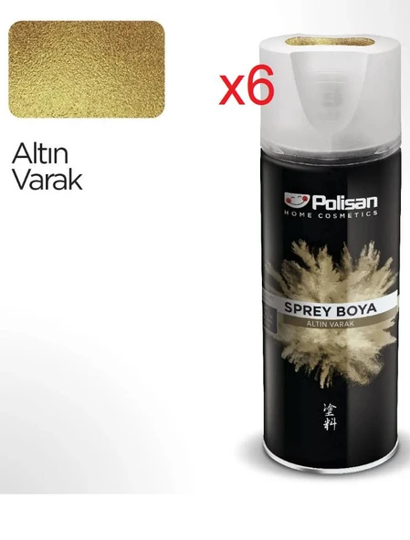 Polisan Akrilik Sprey Boya 6 Adet 400 ml Altın Varak