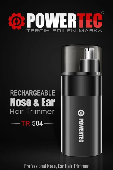 Powertec TR-504 Profesyonel Şarjlı Burun & Kulak Kılı Tıraş Makinesi (9600 RPM)