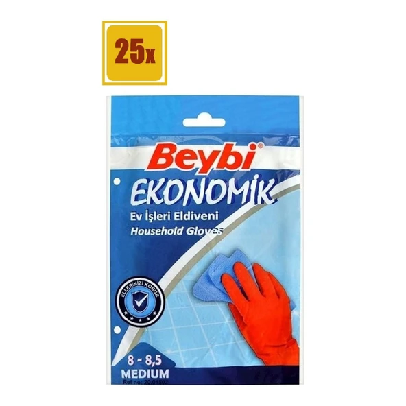 Beybi Bulaşık Eldiveni No:8-8,5 M Beden 25 Çift - 3