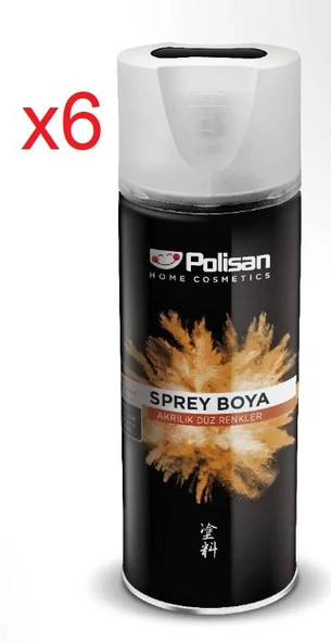 Polisan Akrilik Sprey Boya 6 * 400 ml Mat Siyah