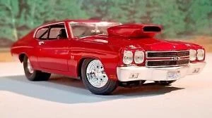 Welly 1970 Chevrolet Chevelle Pro Street Kırmızı 1:18 Model Araba - 4