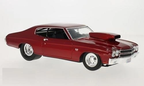 Welly 1970 Chevrolet Chevelle Pro Street Kırmızı 1:18 Model Araba - 2