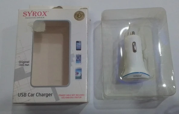 SYROX SYX-C31 5V / 1A USB Araç ÇAKMAK GİRİŞ USB Şarj Cihazı