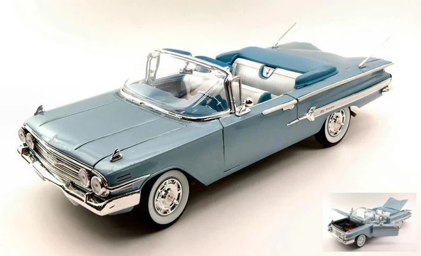Welly 1960 Chevrolet İmpala 1/18 Model Araba Mavi ürün görseli