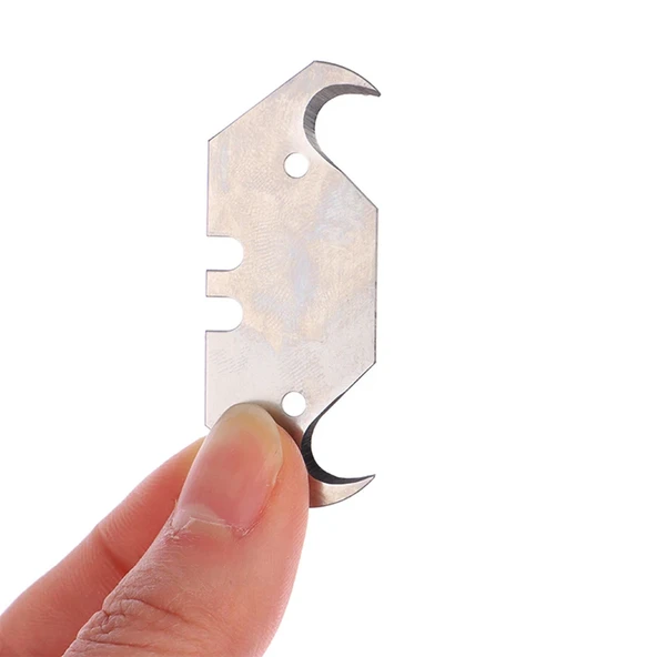 Kancalı Rötuş Bıçak Yedeği Kesme Boynuz Bıçak Maket Bıçağı 10'lu Paket 18.8x51.5x0,61mm İthal - 3