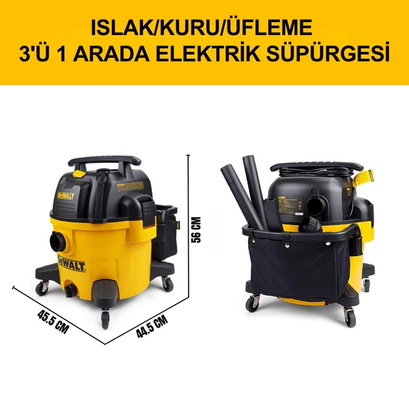 Dewalt DXV34P-QT 960W 34Lt  Islak ve Kuru Elektrikli Süpürge - 5