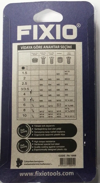 Fıxıo Alyan Kısa 9 Lu FA1009 - 2