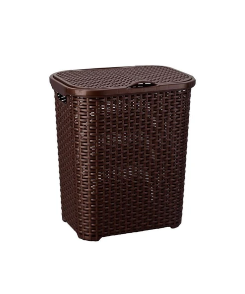 Omnipazar SY-4626 Plastik Küçük Hasır Desen Kirli Çamaşır Sepeti