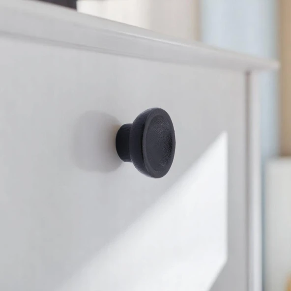 Alegro Düğme Siyah 10 ADET Mobilya Mutfak Dolap Dolabı Çekmece Kulpu Kulbu Plastik Tek Vidalı Kulp - Resim 2