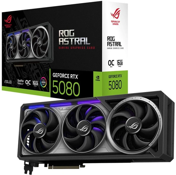 ASUS-ROG-ASTRAL-RTX5080-O16G-GAMING-NVIDIA-GEFORCE-RTX 5080-16GB GDDR7-256BIT--OC-2XHDMI-3XDP-RGB