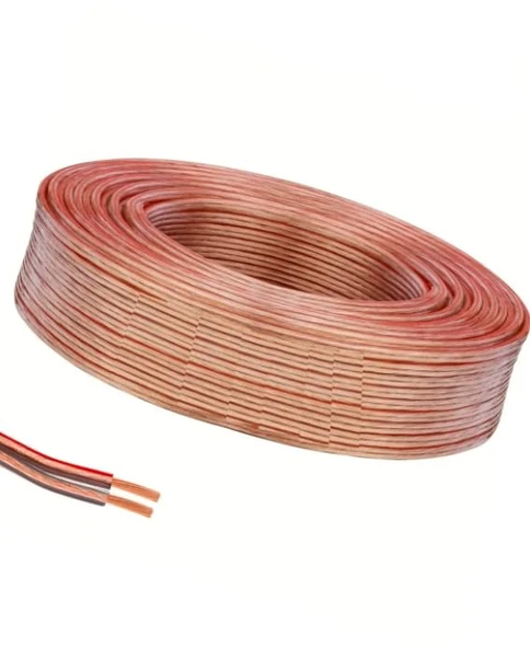 Tayfun Cg 2x0,35mm Şeffaf 25 Metre Bakır Cu Hoparlör Kablosu