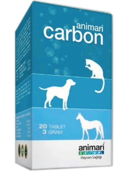 Animari Carbon Kedi ve Köpekler İçin Toxin Zehirlenmelerine Karşı Tablet 20'li