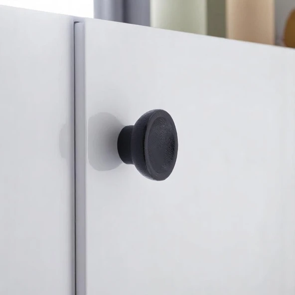 Alegro Düğme Siyah 10 ADET Mobilya Mutfak Dolap Dolabı Çekmece Kulpu Kulbu Plastik Tek Vidalı Kulp - Resim 7