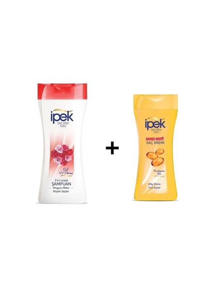 İpek Gül Uv Filtresi 2'Si 1 Arada Şampuan 450 Ml +İpek Saç Kremi 480 Ml--2'Li Set