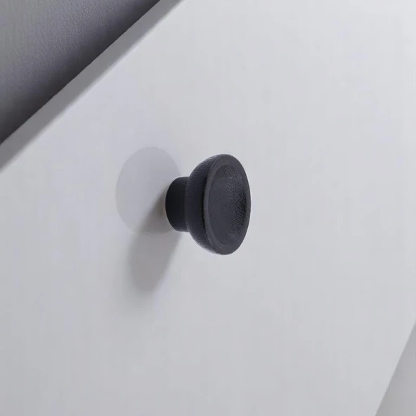 Alegro Düğme Siyah 10 ADET Mobilya Mutfak Dolap Dolabı Çekmece Kulpu Kulbu Plastik Tek Vidalı Kulp - Resim 6