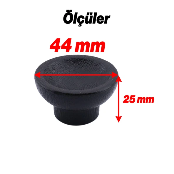 Alegro Düğme Siyah 10 ADET Mobilya Mutfak Dolap Dolabı Çekmece Kulpu Kulbu Plastik Tek Vidalı Kulp - Resim 4