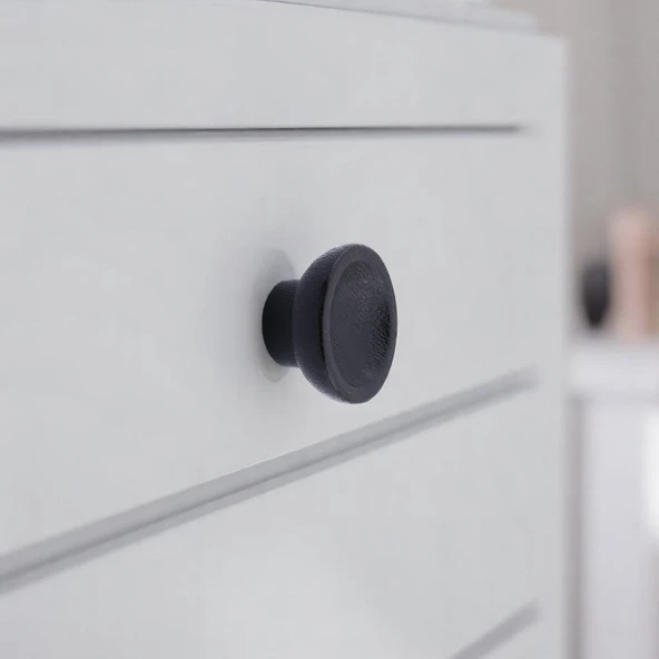 Alegro Düğme Siyah 10 ADET Mobilya Mutfak Dolap Dolabı Çekmece Kulpu Kulbu Plastik Tek Vidalı Kulp - Resim 8