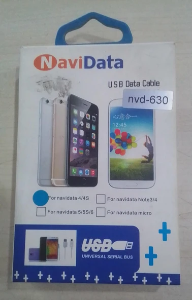 NAVİDATA NVD-630 I-PHONE4 /  I-PHONE4S USB ŞARJ DATA KABLOSU