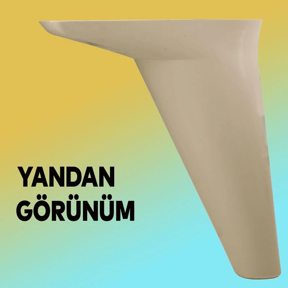 Mobilya Tv Ünitesi Çekyat Koltuk Kanepe Baza Destek Ayağı Ayakları 15 Cm Krem M8 6'lı Set - Resim 7