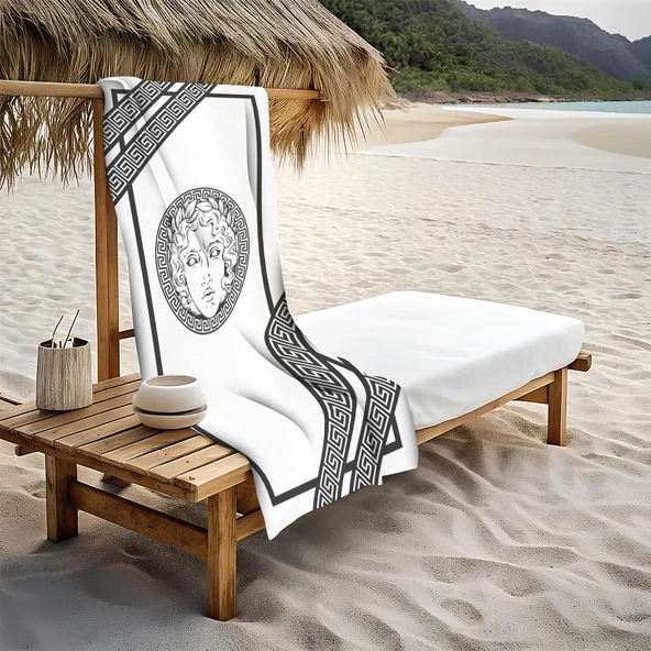 Dekoratif Modern Desenli Plaj Deniz Havlusu Peştamal 80x160 CM LUX72 RENKLİ 80 X 160