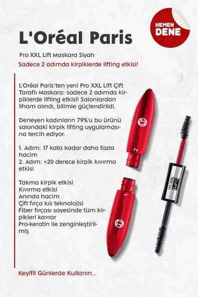 Loreal Paris Pro Xxl Lift Maskara Siyah - 2